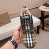 Burberry nâng cao giày thể thao! chất lượng cao, được làm bằng da bò con và vải bố
