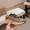 Burberry nâng cao giày thể thao! chất lượng cao, được làm bằng da bò con và vải bố