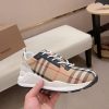 Burberry nâng cao giày thể thao! chất lượng cao, được làm bằng da bò con và vải bố
