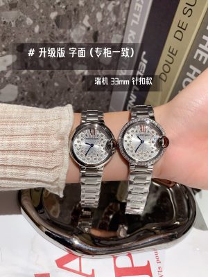 đồng hồ cartier xanh 33mm thạch anh