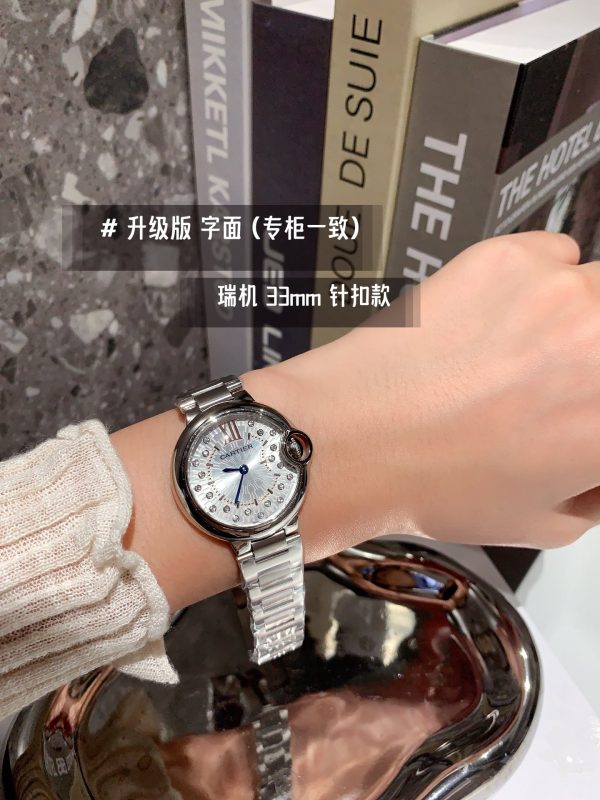 đồng hồ cartier xanh 33mm thạch anh