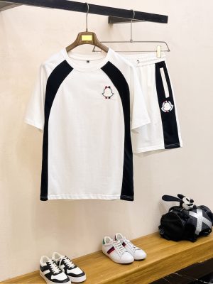 Bộ tay áo ngắn cổ điển hàng đầu cho Monkou Men Xuân/Hè