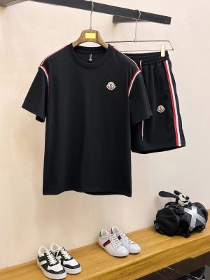 Bộ tay áo ngắn cổ điển hàng đầu cho Monkou Men Xuân/Hè