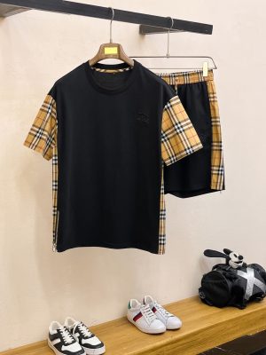 Burberry Men Xuân/Hè Top cổ điển ngắn tay Set