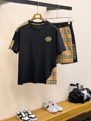 Burberry Men Xuân/Hè Top cổ điển ngắn tay Set