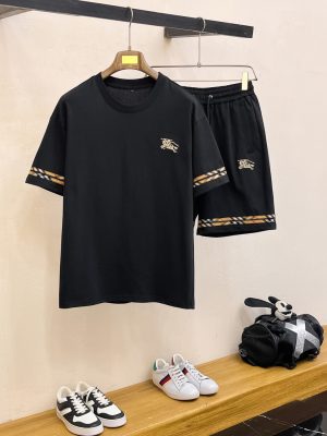 Burberry Men Xuân/Hè Top cổ điển ngắn tay Set
