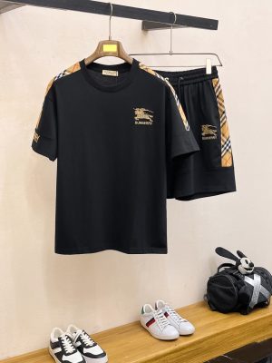 Burberry Men Xuân/Hè Top cổ điển ngắn tay Set