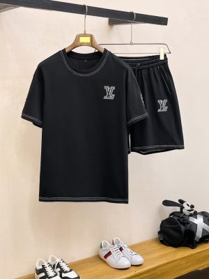 Bộ tay áo ngắn cổ điển hàng đầu cho mùa xuân và mùa hè Louis Vuitton