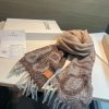 【Loewe】Khăn lông cừu hai mặt đen trắng