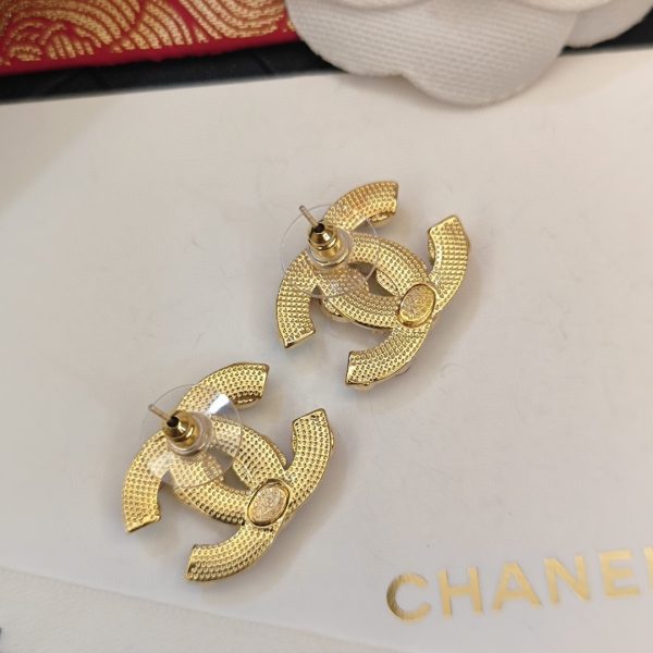 Chanel Swarot màu kim cương màu ngọc trai thư stud bông tai