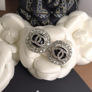 Chanel Swarot màu kim cương màu ngọc trai thư stud bông tai