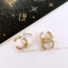 Chanel Swarot màu kim cương màu ngọc trai thư stud bông tai